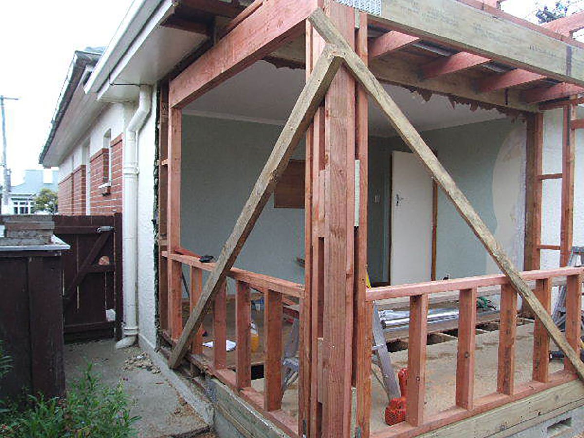 Exterior view of house under construction