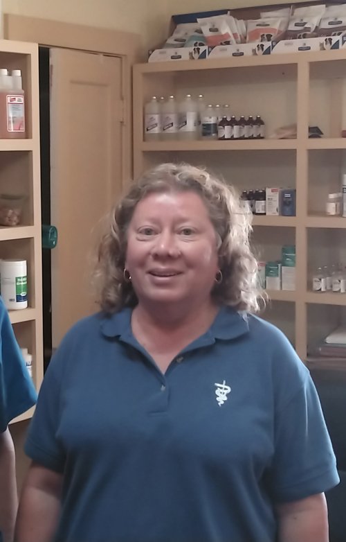 Cathy Lowarnce and Dr. Monte Gripp work at the Veterinary Clinic At