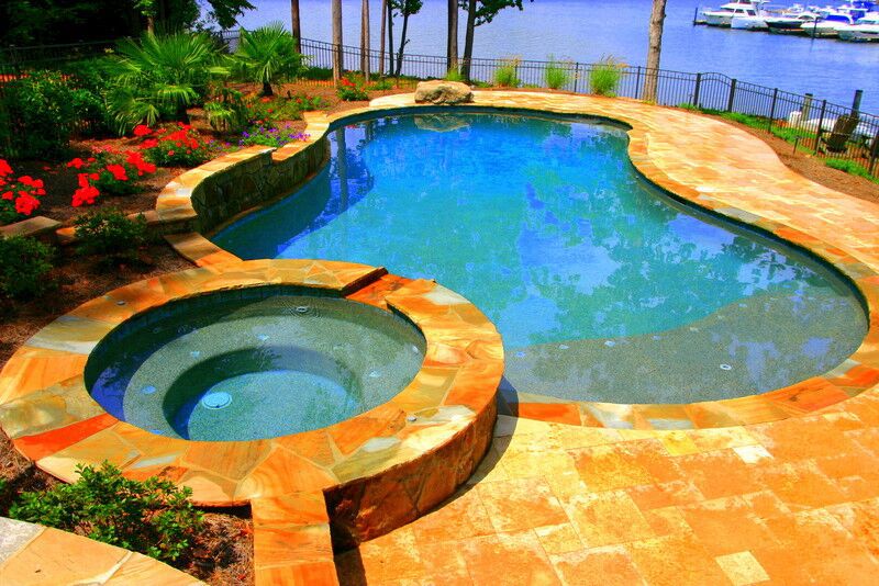 Free Form Pools Inground Pool Waxhaw Nc Aloha Inground Pool Charlotte Nc