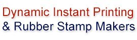 dynamic instant printing and rubber stamp makers logo