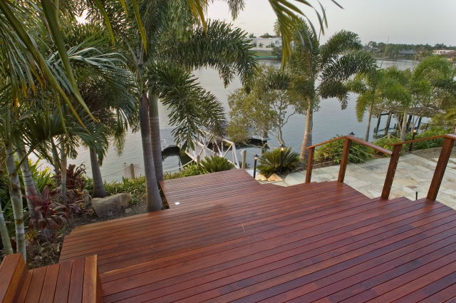 View of the wooden stairway