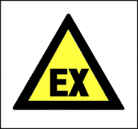 triangolo giallo con scritta EX