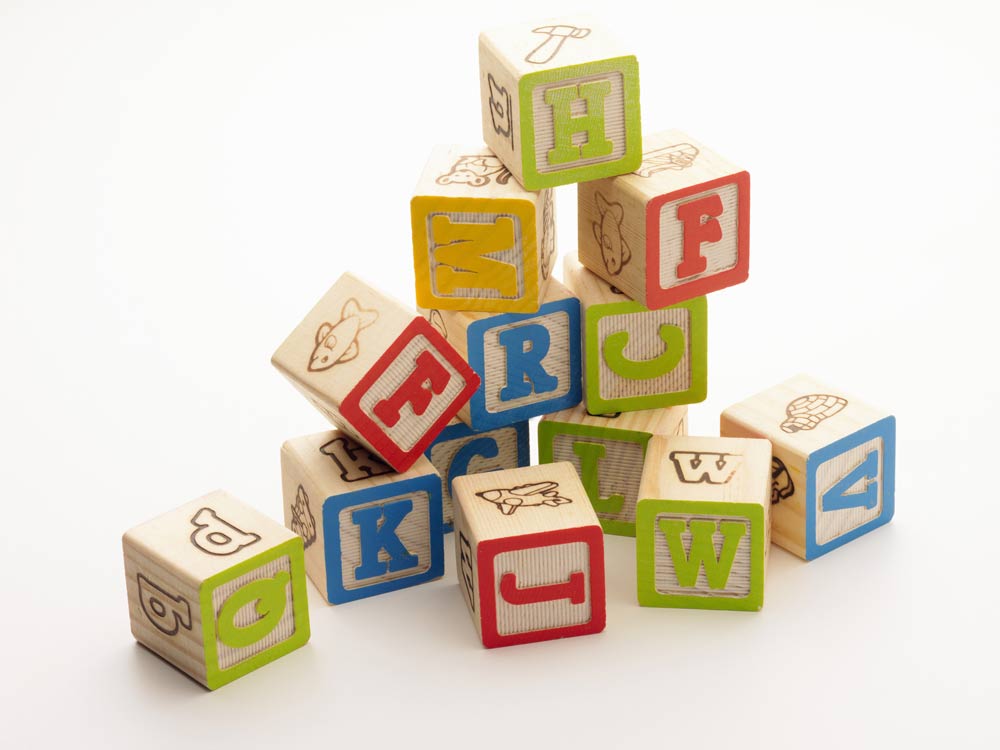 stack of letter blocks