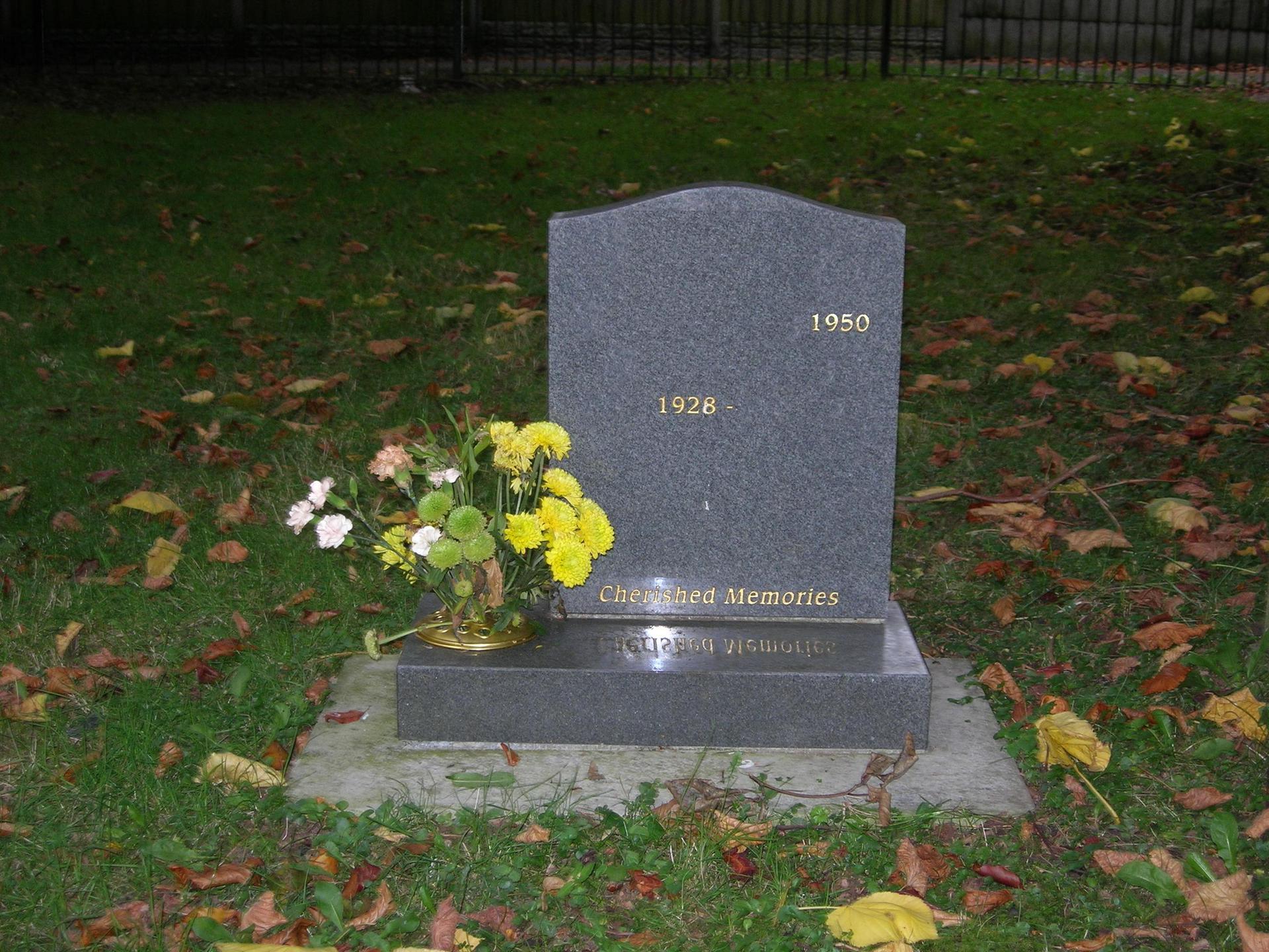 Memorial headstone inscription