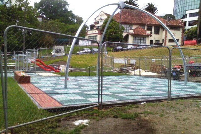 fence at a playground