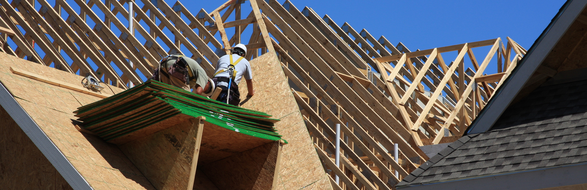 Highly qualified professional working on laying new roof