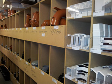 PVC cable trunking arranged by size