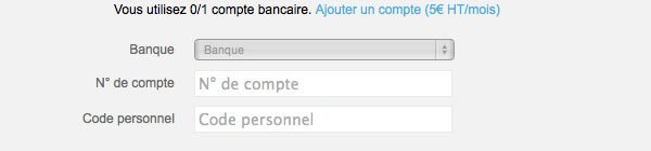 capture écran factomos ajouter compte bancaire