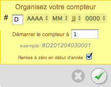 capture écran factomos numérotation factures