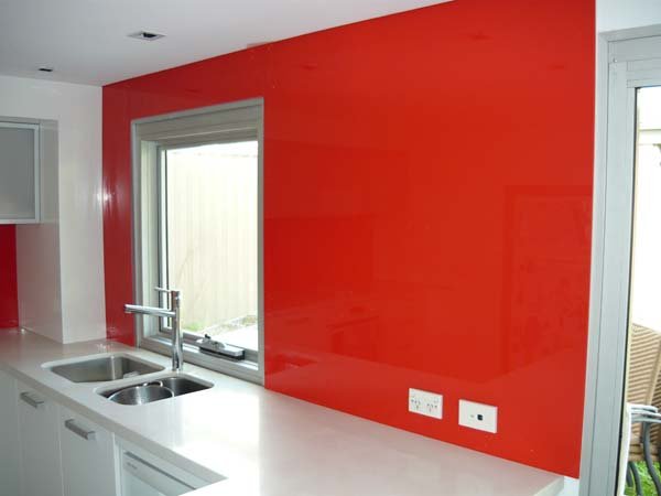 red wall in kitchen