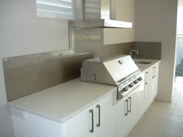 kitchen with tile splashback