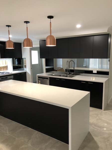 modern white and black kitchen