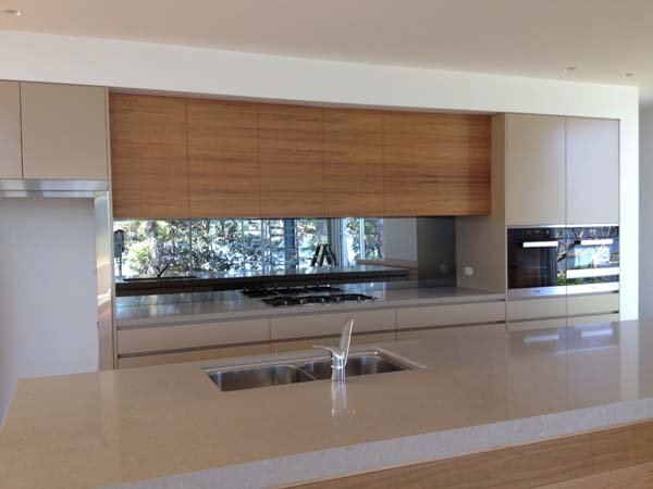 kitchen with wood panels