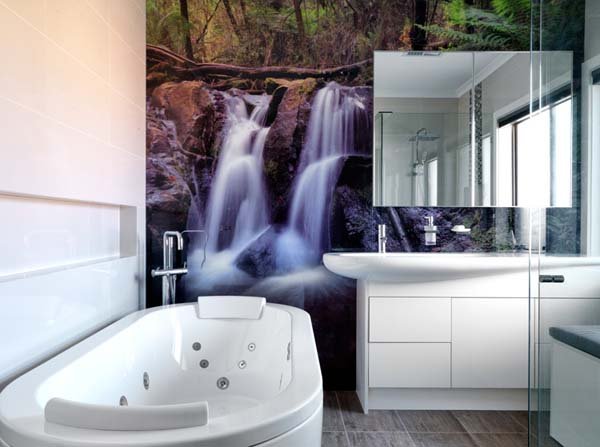 bathroom with painting