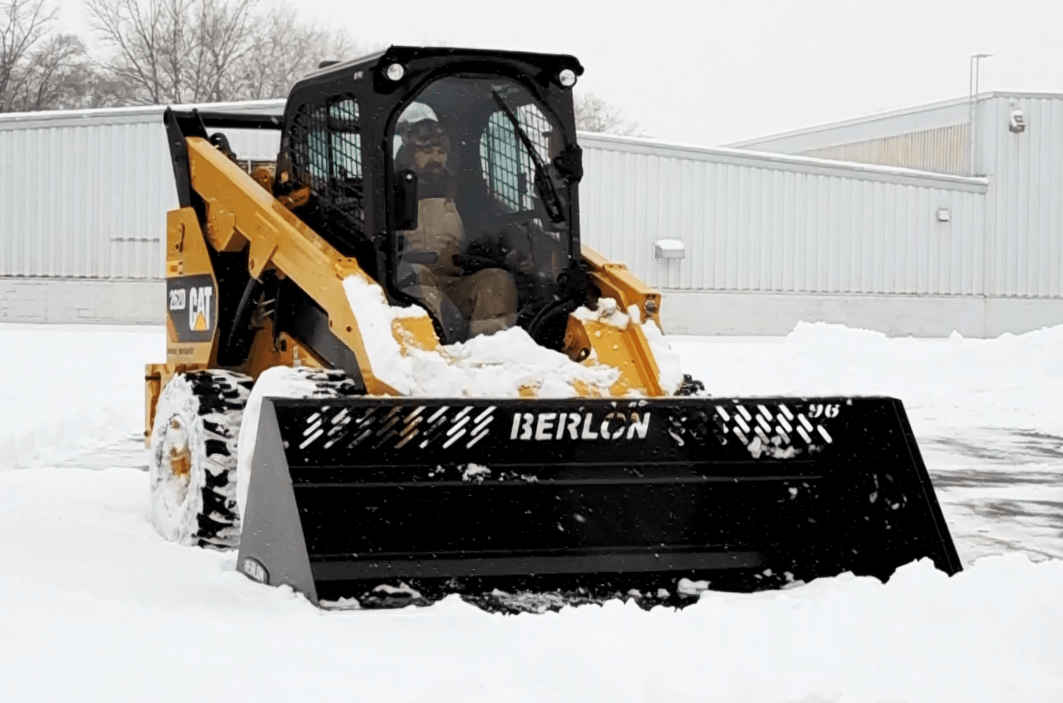 High Capacity Snow Bucket Skid Steer Attachment Berlon