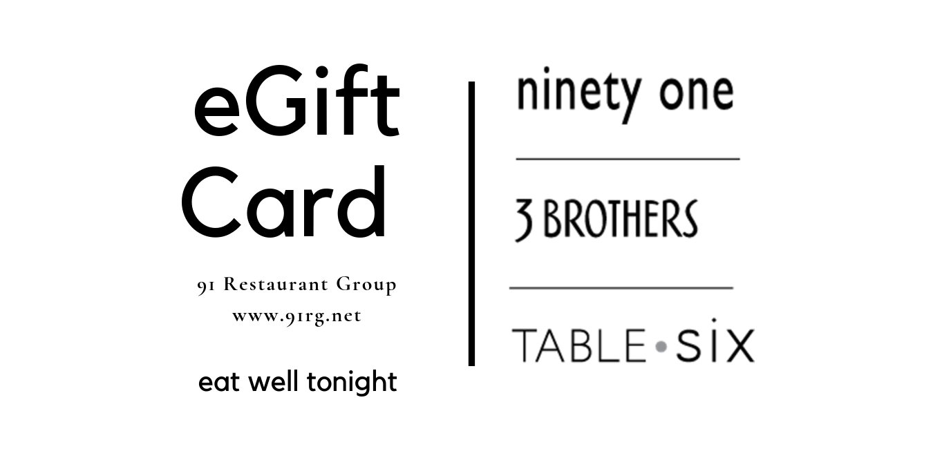 Gift Cards Table Six Kitchen + Bar