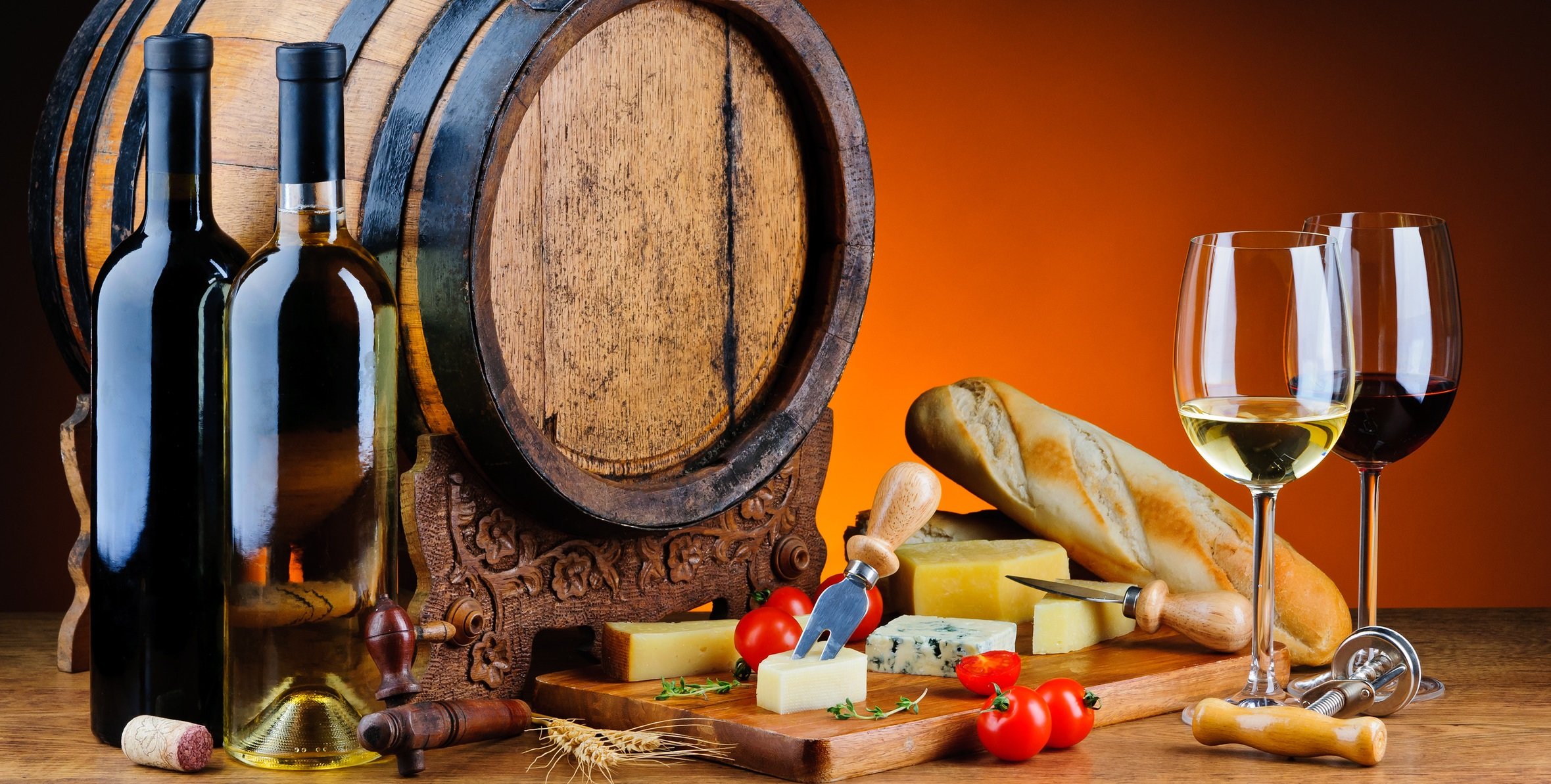 View of italian drinks served with italian food