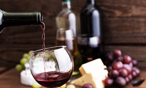 Wine being poured into the glass