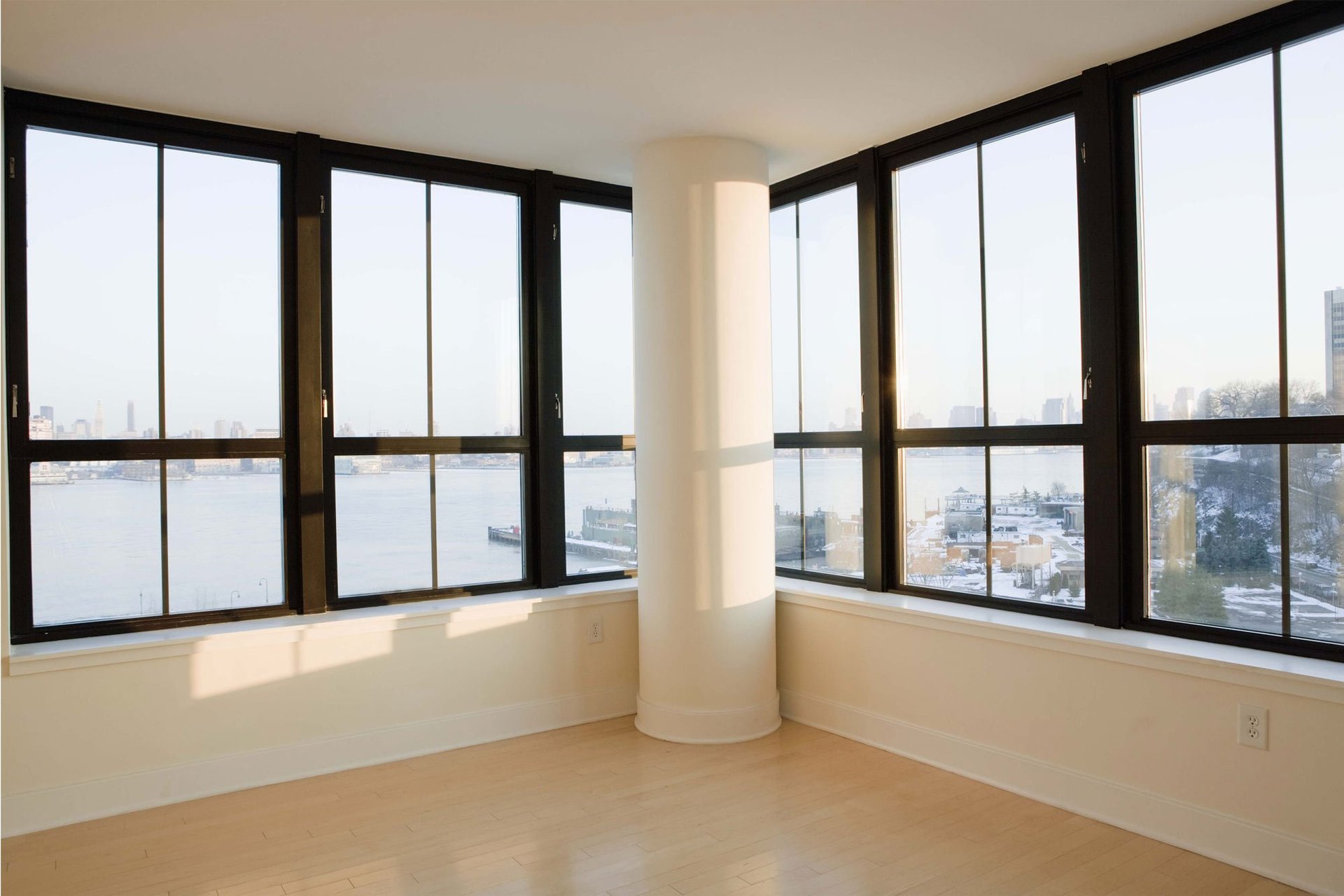 several windows in apartment