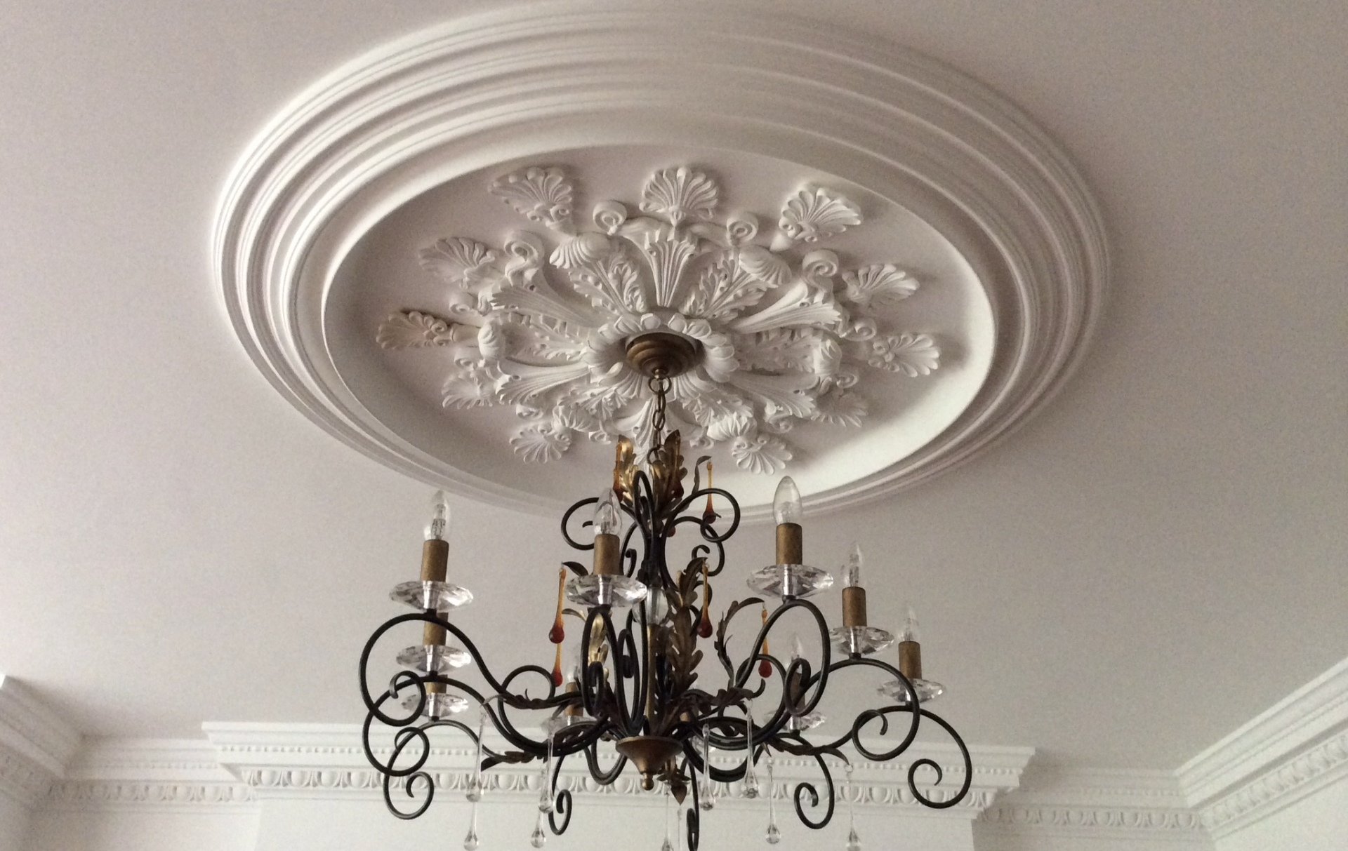 Intricately designed ceiling roses in Plymouth