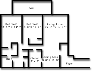 Two Bedroom Deluxe Floorplan