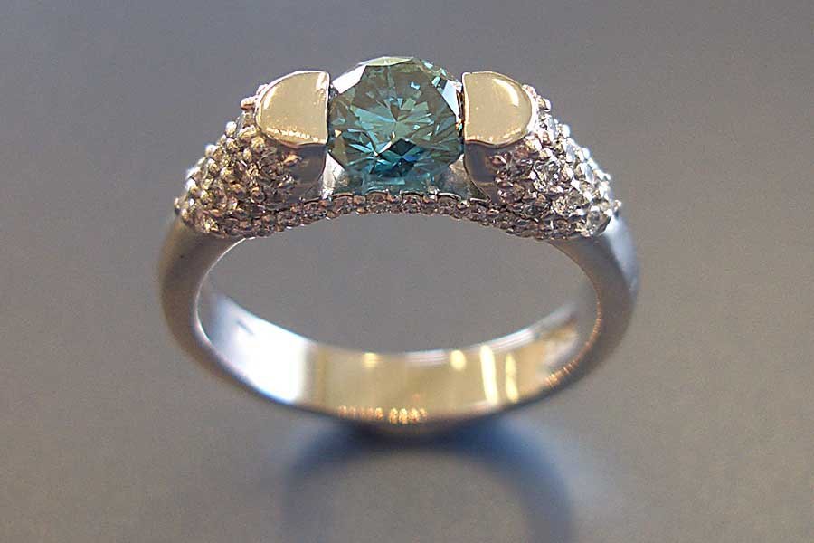 inset blue stone ring