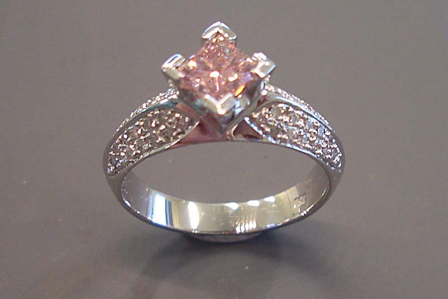 rose coloured stone ring