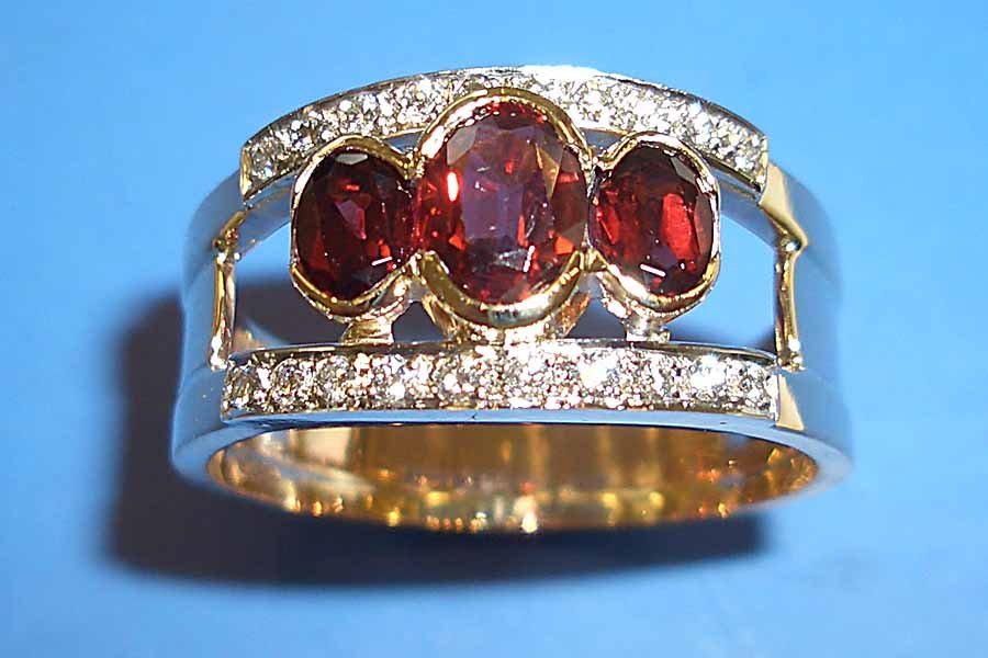 ruby and diamond accent ring