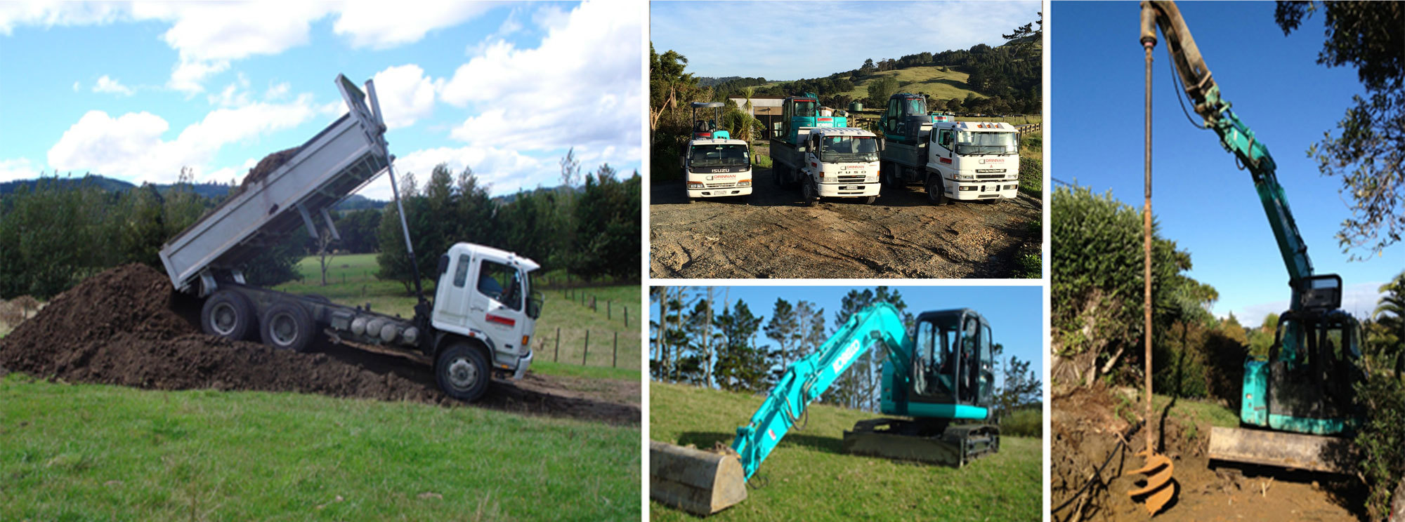 Montage of drainlaying and earthmoving services