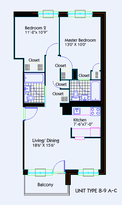 Floors 8&9: Units A & C