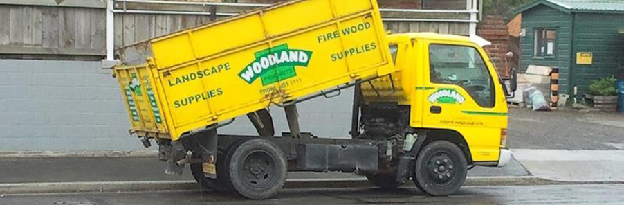 Truck carrying landscaping supplies in Dunedin