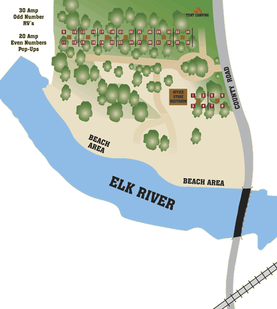 Camping on the Elk River Campground Noel, MO Wayside Campground