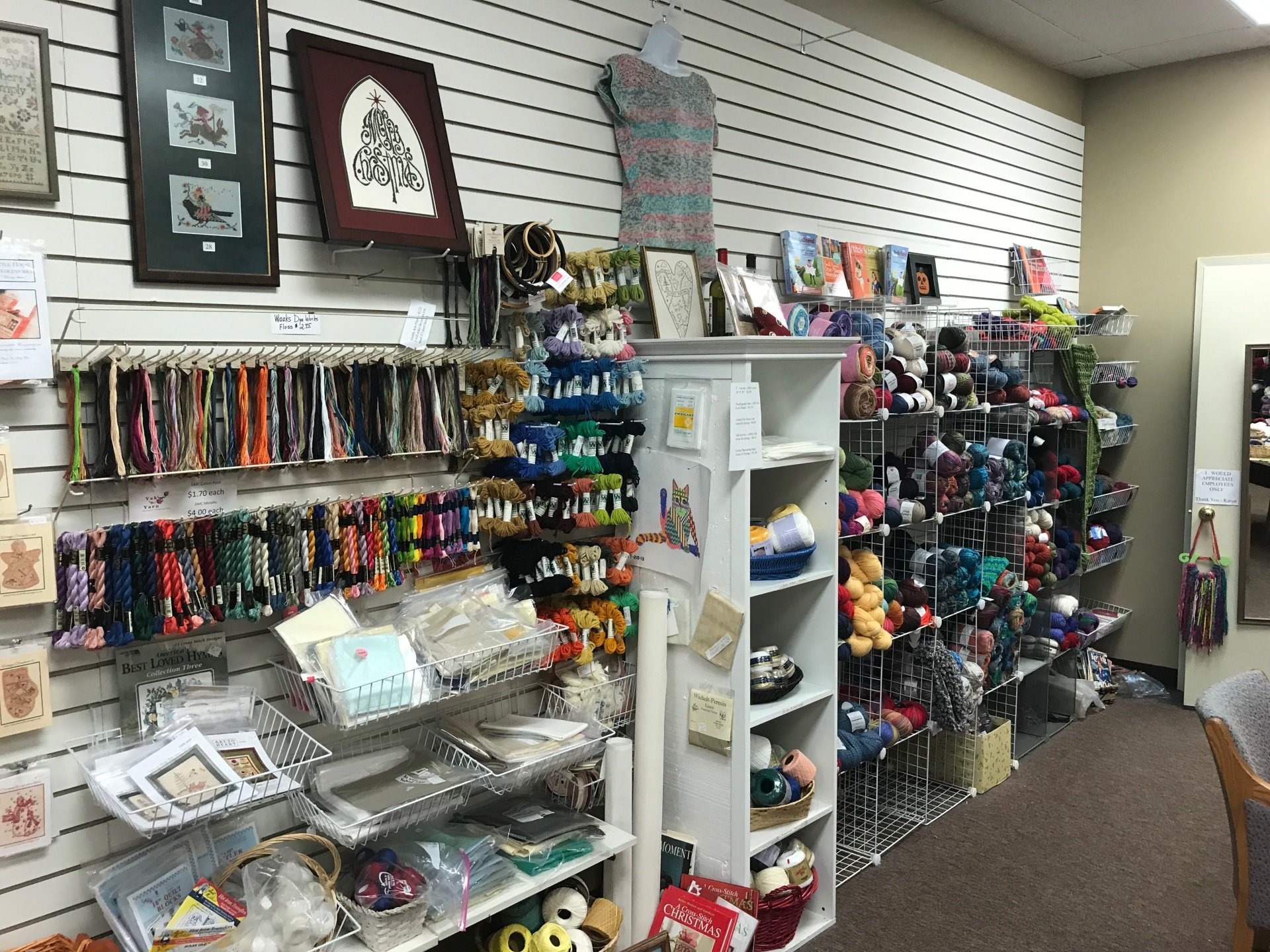 Yak 'n Yarn knitting, crocheting, weaving, needlework supplies, Classes