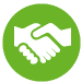 four perfect cleaning services hand shake icon