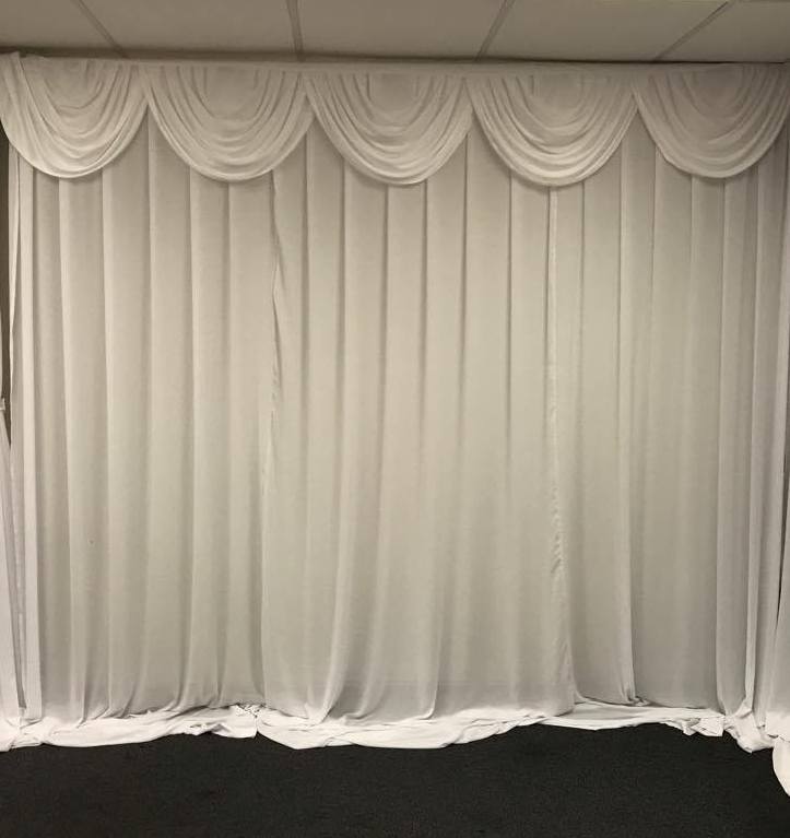 White Chiffon wall drape