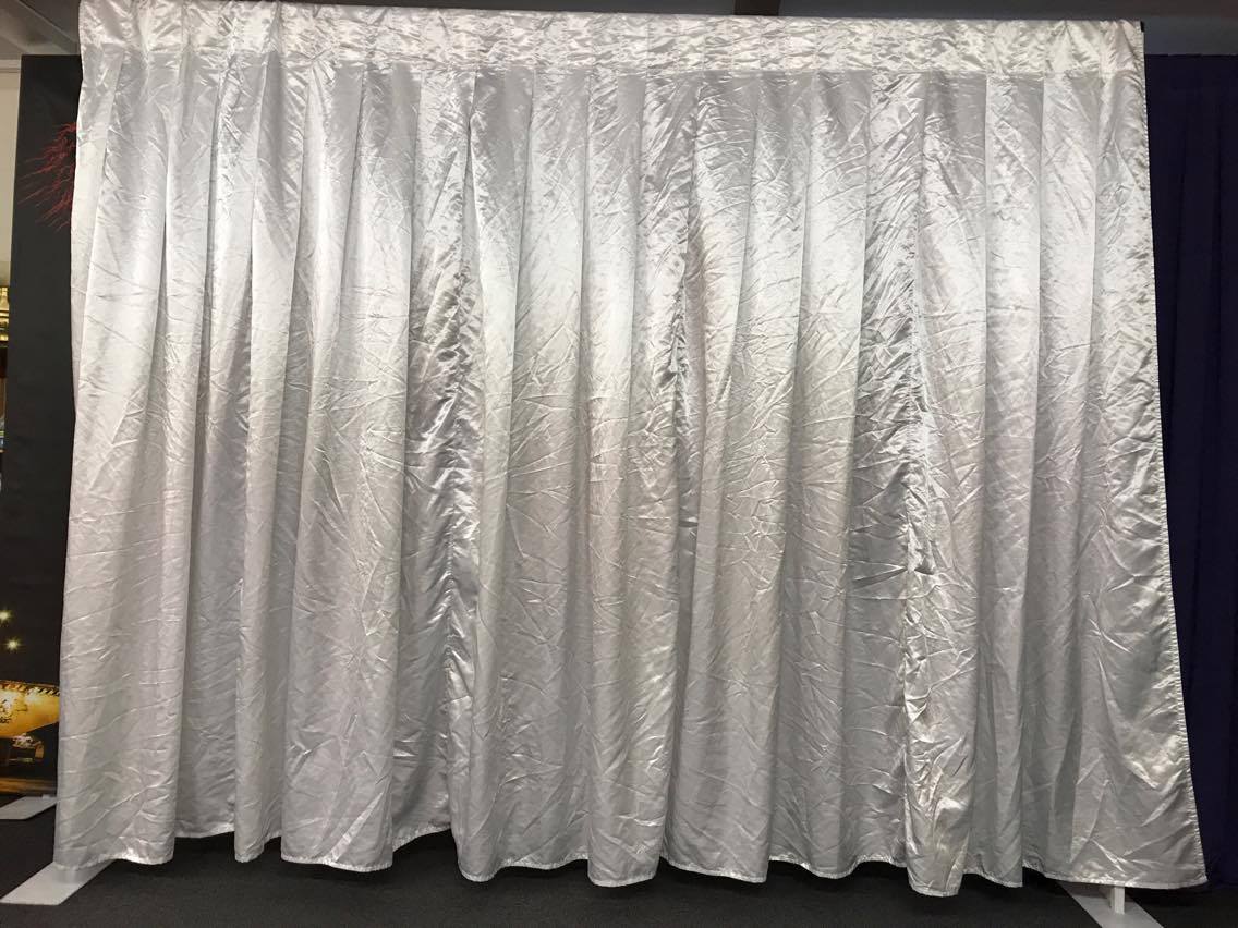 White Satin wall drape