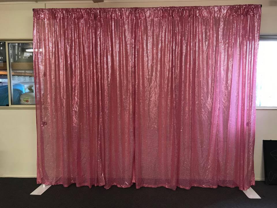 Pink color wall drape