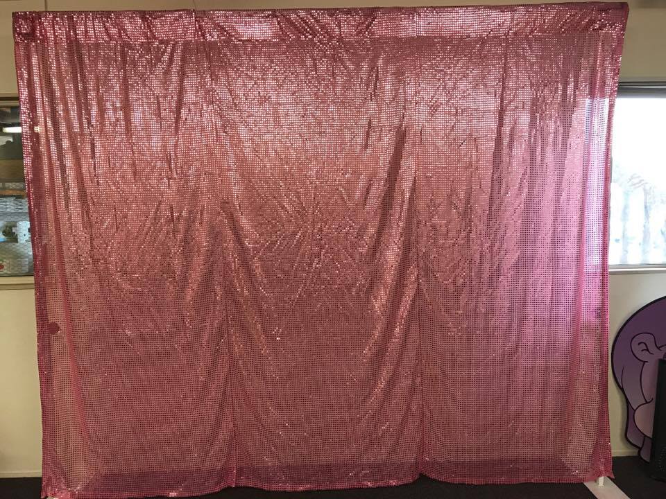 Pink color wall drape