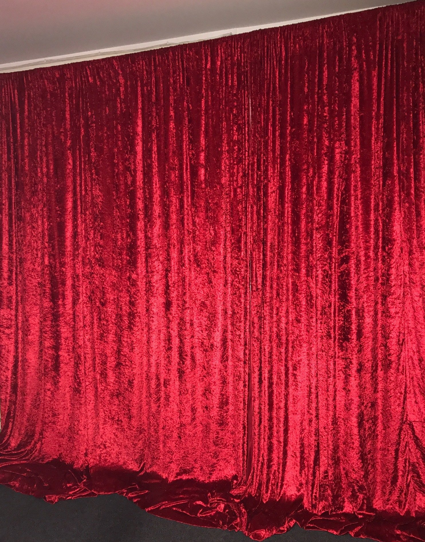 Red color wall drape