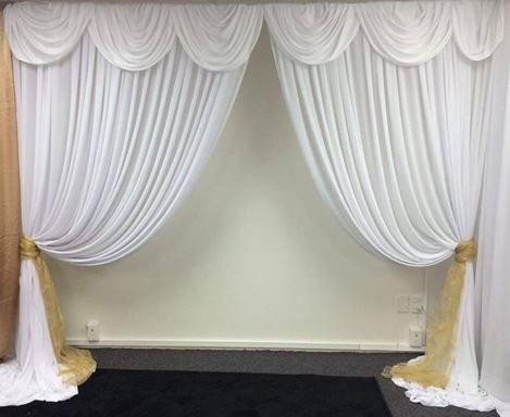 white chiffon wall drapes