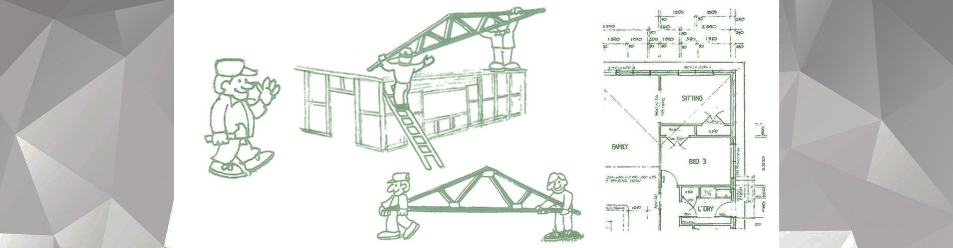 new roof with plan and professional working illustration