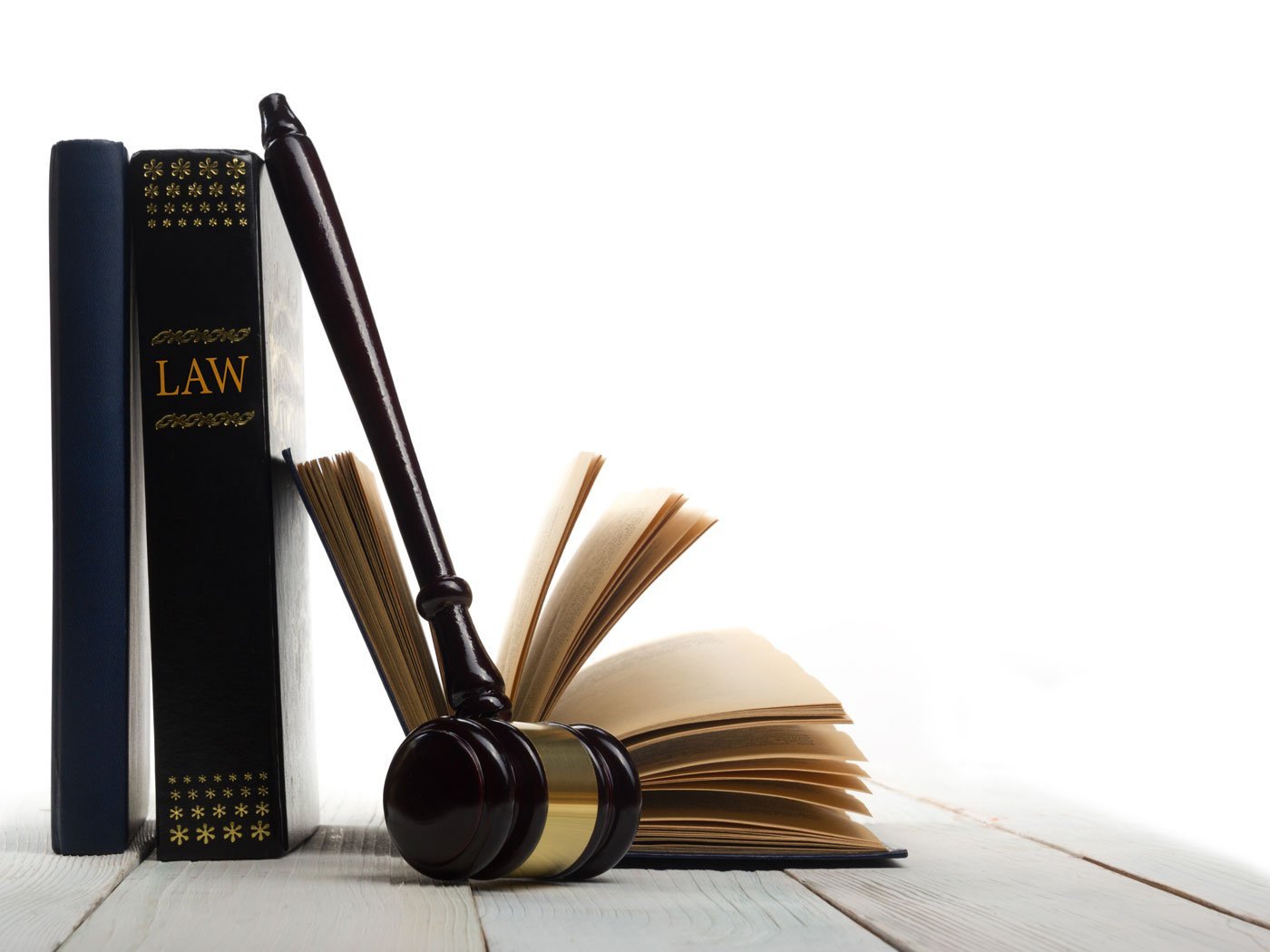 Law books and gavel
