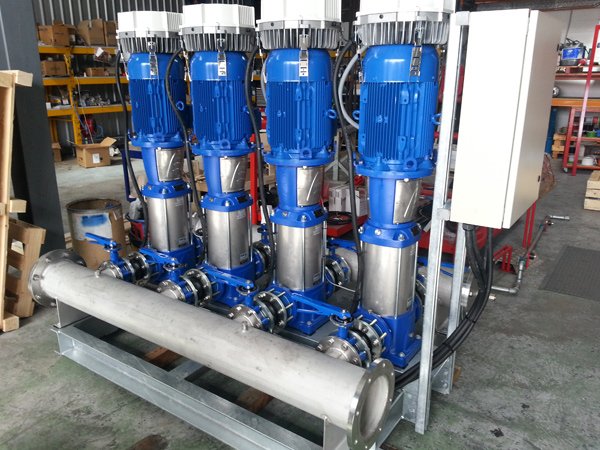 blue pump pipes and parts