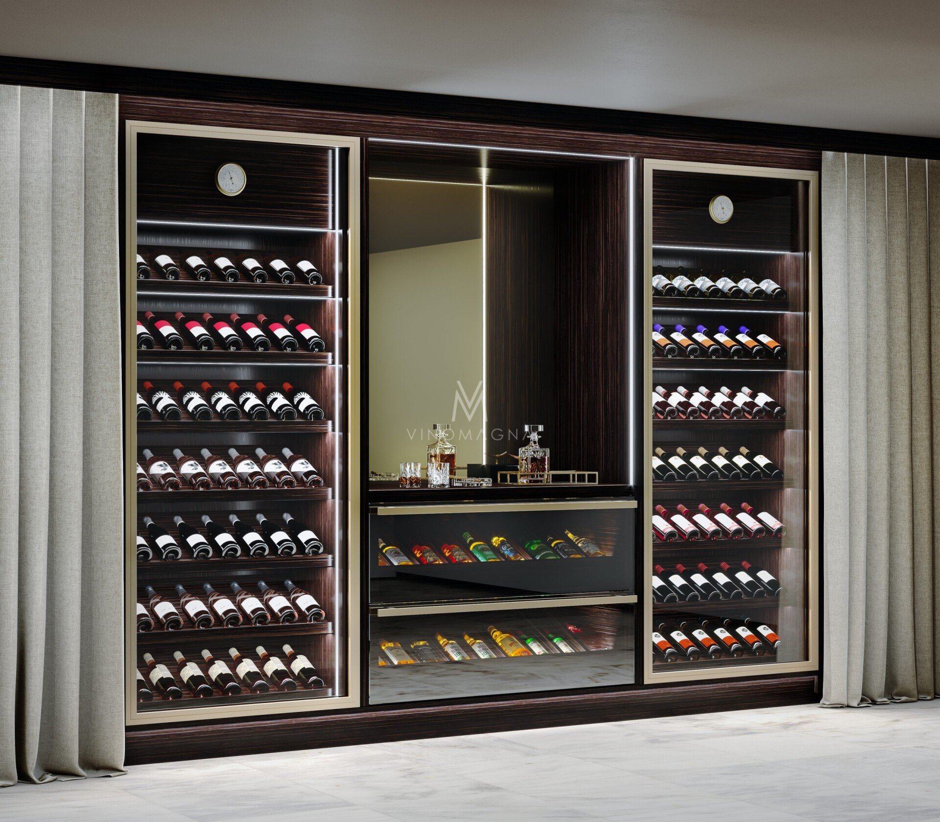 Wine Wall In Dining Room