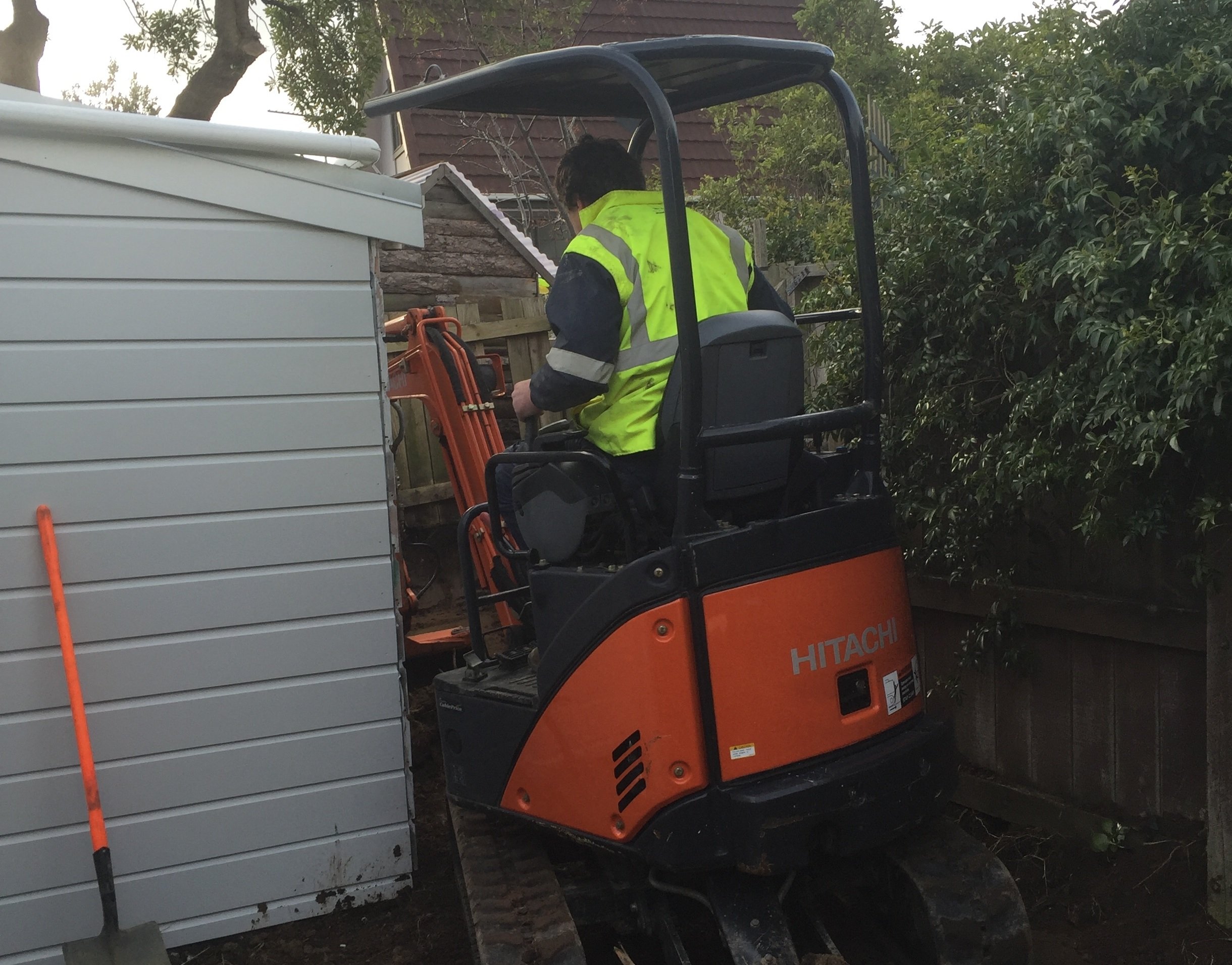 Professional using machine for Drain Clearing