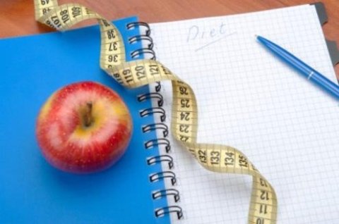 un quaderno aperto con scritto Diet
