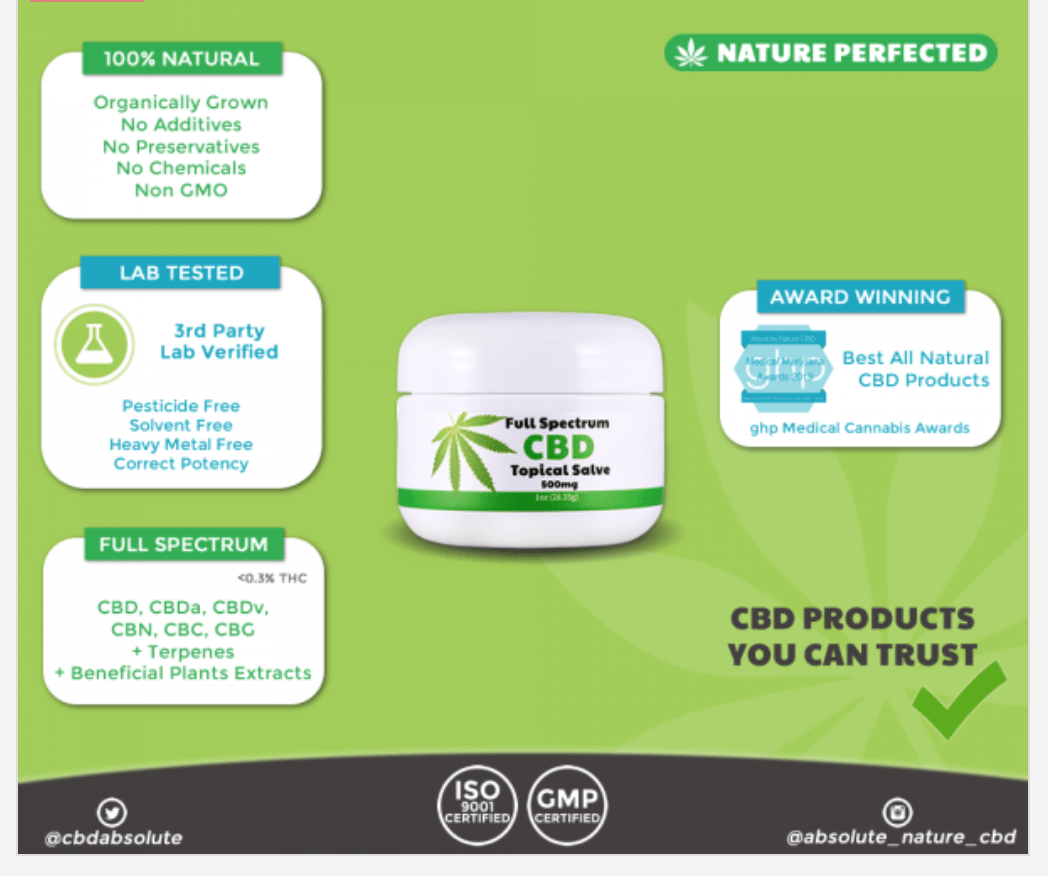 Koi CBD and Absolute Nature CBD balm and pain relieving gel rollon.