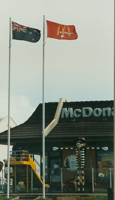 Flag pole installed outside Mcdonald