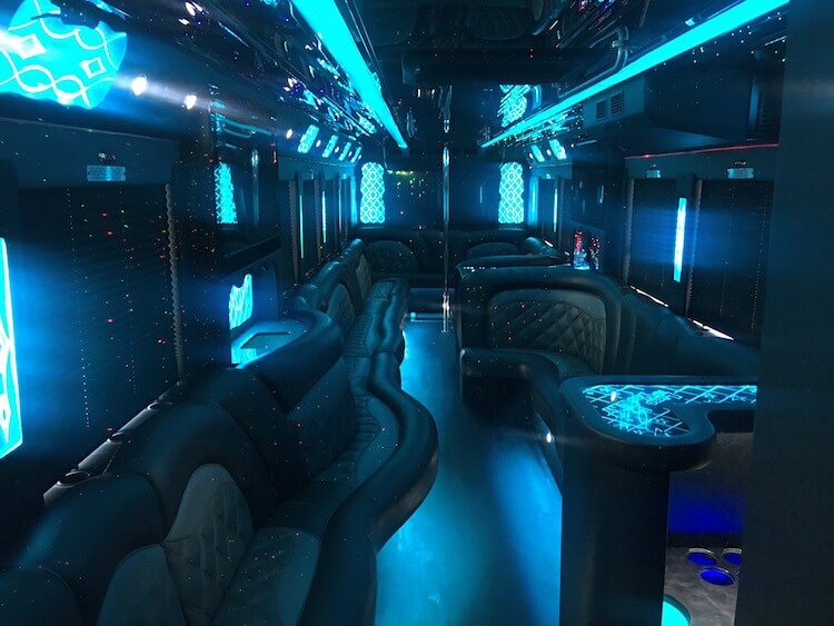 Party Bus Rentals Fresno CA, Merced, Visalia Bathroom On Board