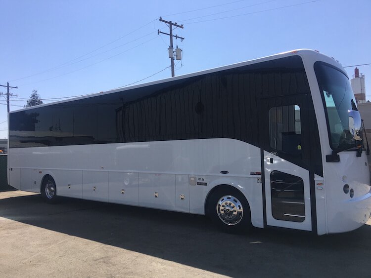 Party Bus Rentals Fresno CA Merced Visalia Bathroom On Board